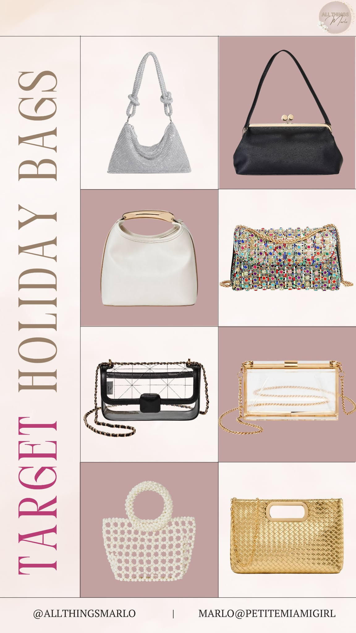 Target holiday bags. 

 #LTKHoliday #LTKootd #LTKSeasonal