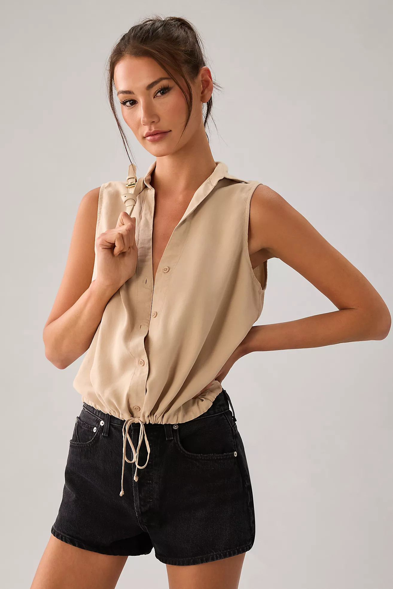 Cloth & Stone Buttondown Drawstring Tank | Anthropologie (US)