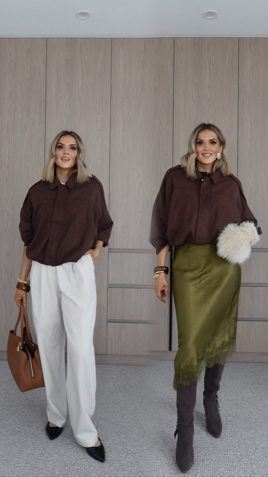This or That: Suede Edition 🤎
The ultimate day-to-night hero. I’m putting this gorgeous brown suede jacket to the test—dressed down for a chic day look, or dressed up for an elevated evening vibe.

Are you voting for Day or Night? 👇

Wearing: 
Jacket: @amazonaustralia (search: Xunger Women’s Faux Suede Bomber Jacket Spring )
Pants: @dissh 
Flats: @bigwaustralia 
Brown bag: @oroton 

Green skirt and fur bag: @kmartaus 
Boots: @stevemaddenau #melbournemums #outfitinspirations #australianstyle #outfitideas4you

#LTKaustralia