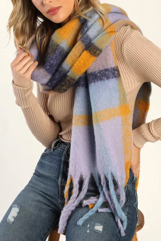 Cute Beige and Black Scarf - Oversized Scarf - Knit Scarf - Lulus