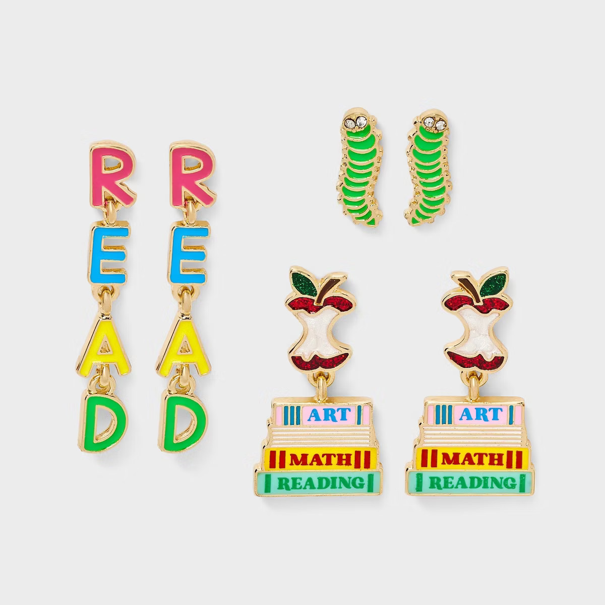 SUGARFIX by BaubleBar Bookworm Stud Earring Set 3pc - Gold | Target