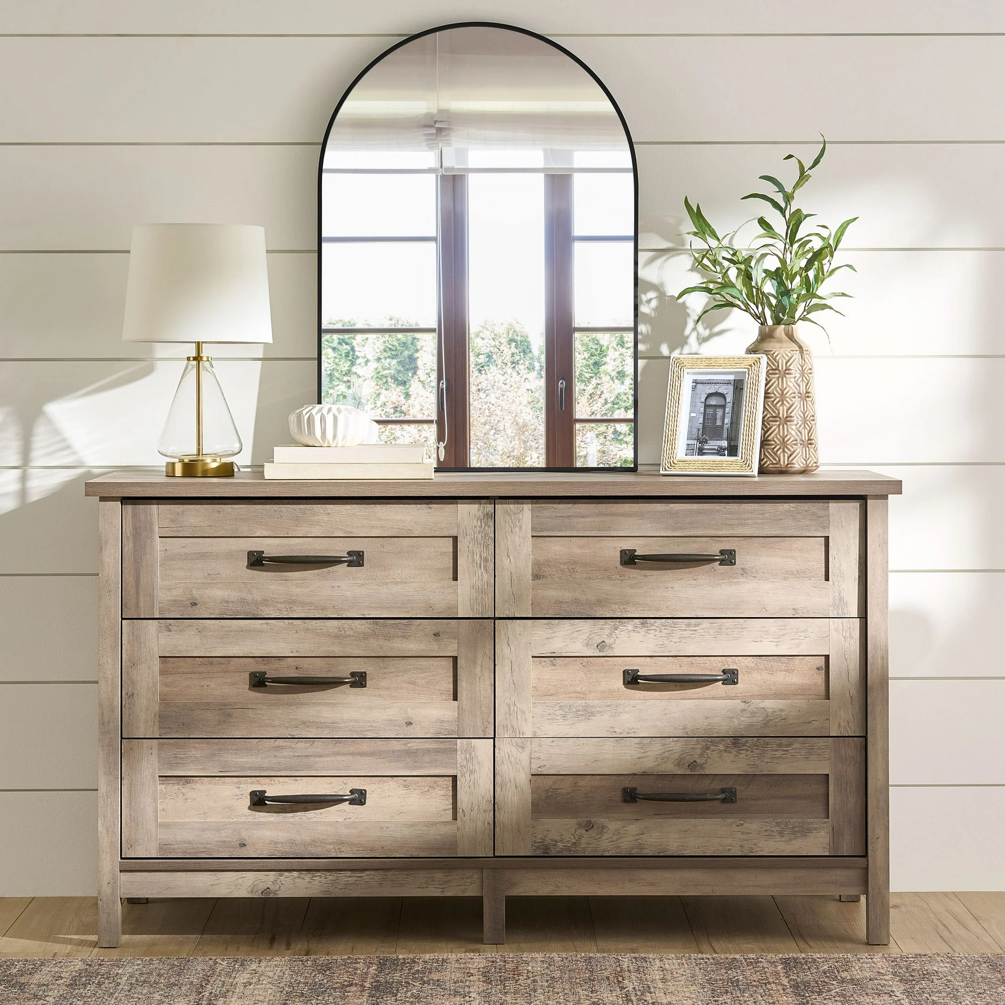 Better Homes & Gardens Modern Farmhouse 6-Drawer Dresser, Rustic Gray Finish - Walmart.com | Walmart (US)