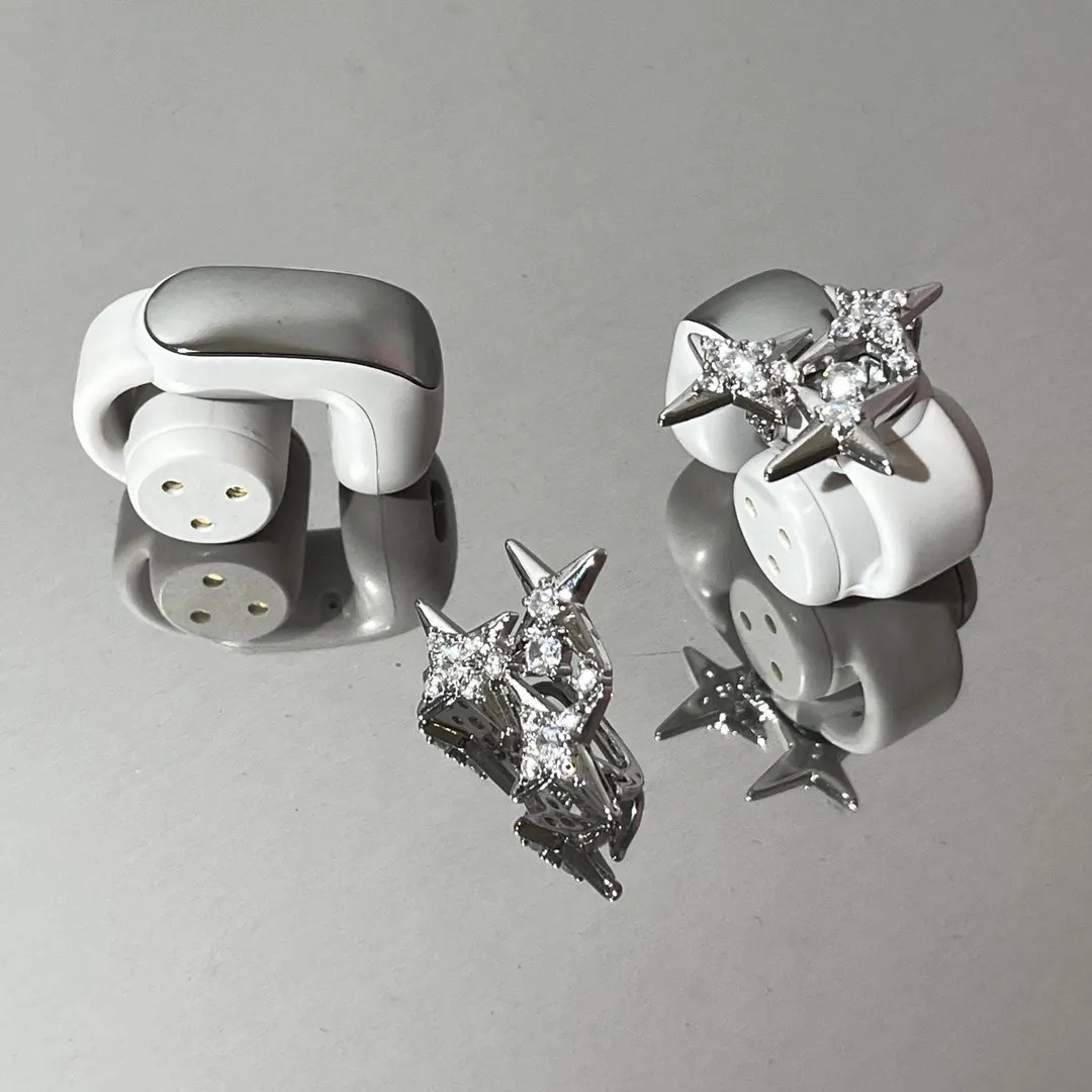 Bose Ultra Silver Star Charm Sparkling Crystal Earbuds Jewelry chic Xmas gift for girlfriend Y2K ... | Etsy (US)