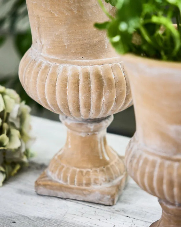 Outdoor Plant Pots & Planters | Medium Terracotta Urn Indoor Flower Pot Outdoor Garden Planter (D... | Debenhams UK