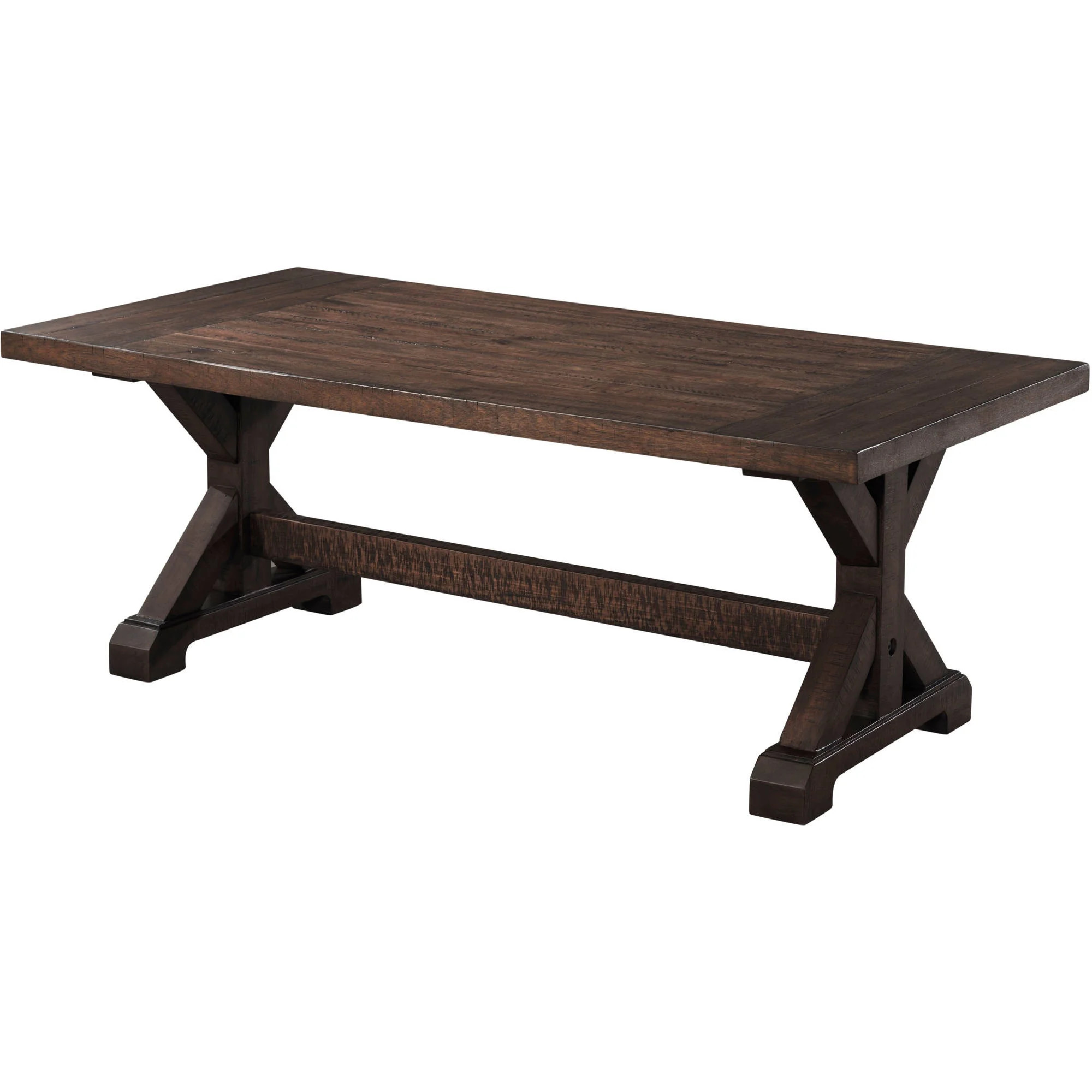 Picket House Furnishings Flynn Traditional Wooden Trestle Coffee Table, Walnut | Walmart (US)