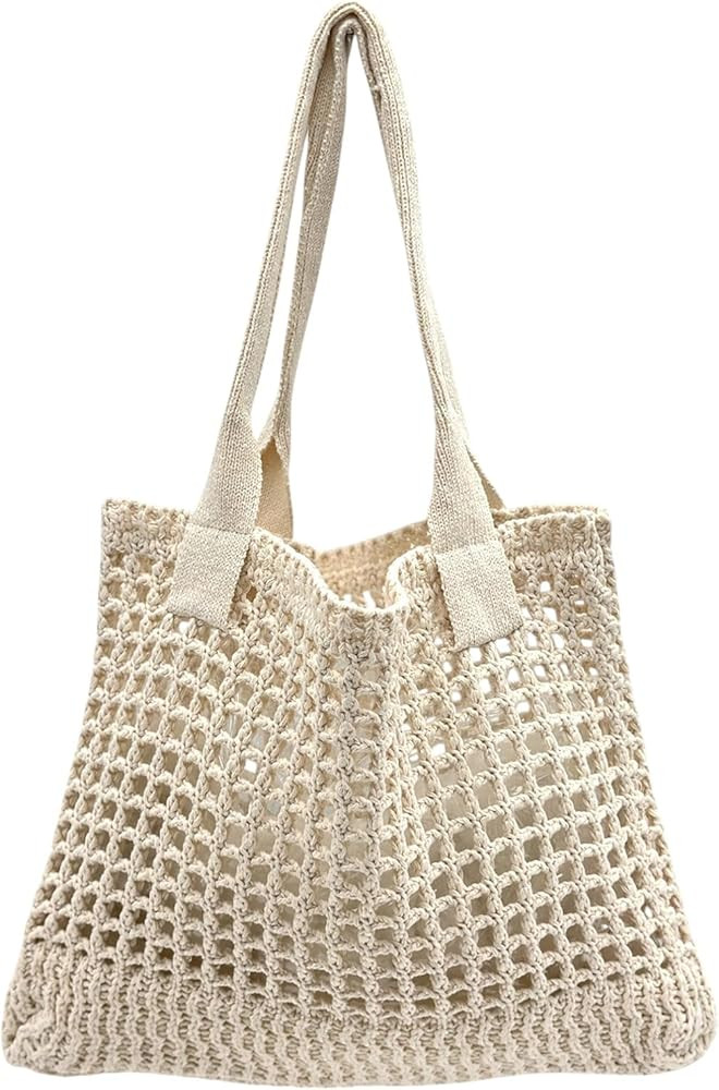 ENBEI Women's Beach Tote Bag, Crochet Knit Hollow Design, Stylish Tote for Beach,Travel and Every... | Amazon (US)