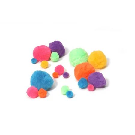 Big Value Pom Poms - Bold Neon Colors - Asst - 100 pieces | Walmart (US)