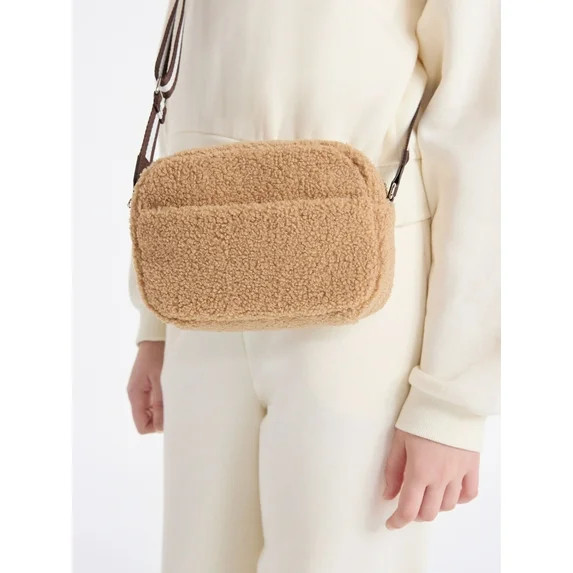 Weekend Academy Girls Faux Shearling Camera Bag | Walmart (US)