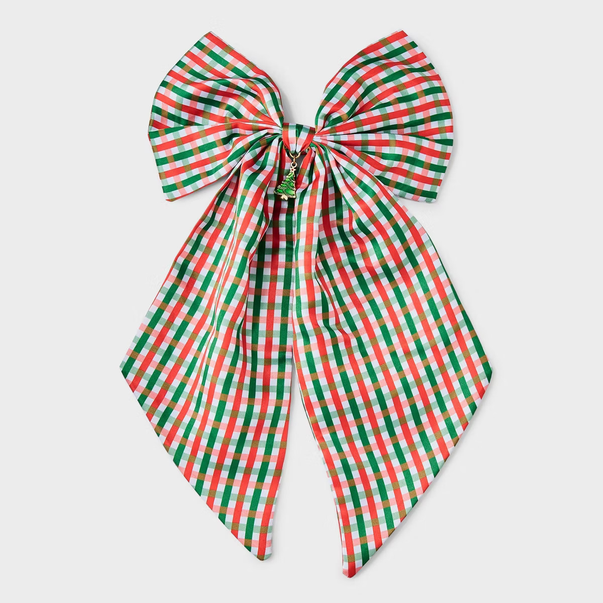 Bow with Charm Hair Barrette - Green/Red | Target
