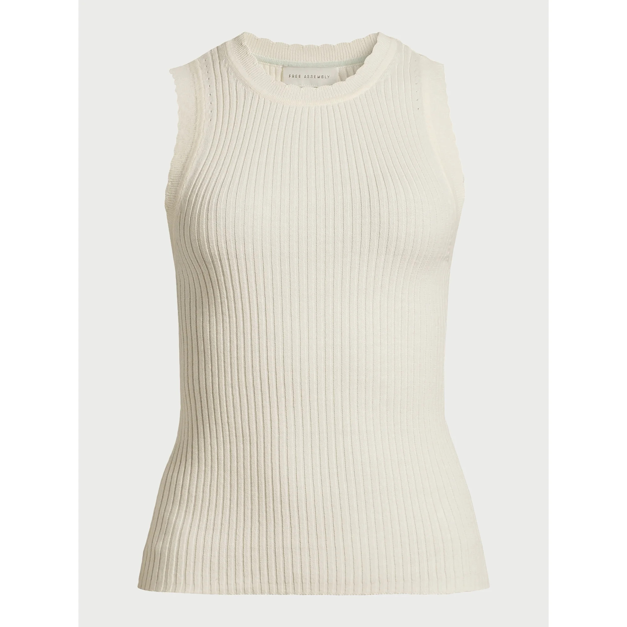 Free Assembly Women’s Scallop Trim Sleeveless Sweater, Sizes XS-XXL | Walmart (US)