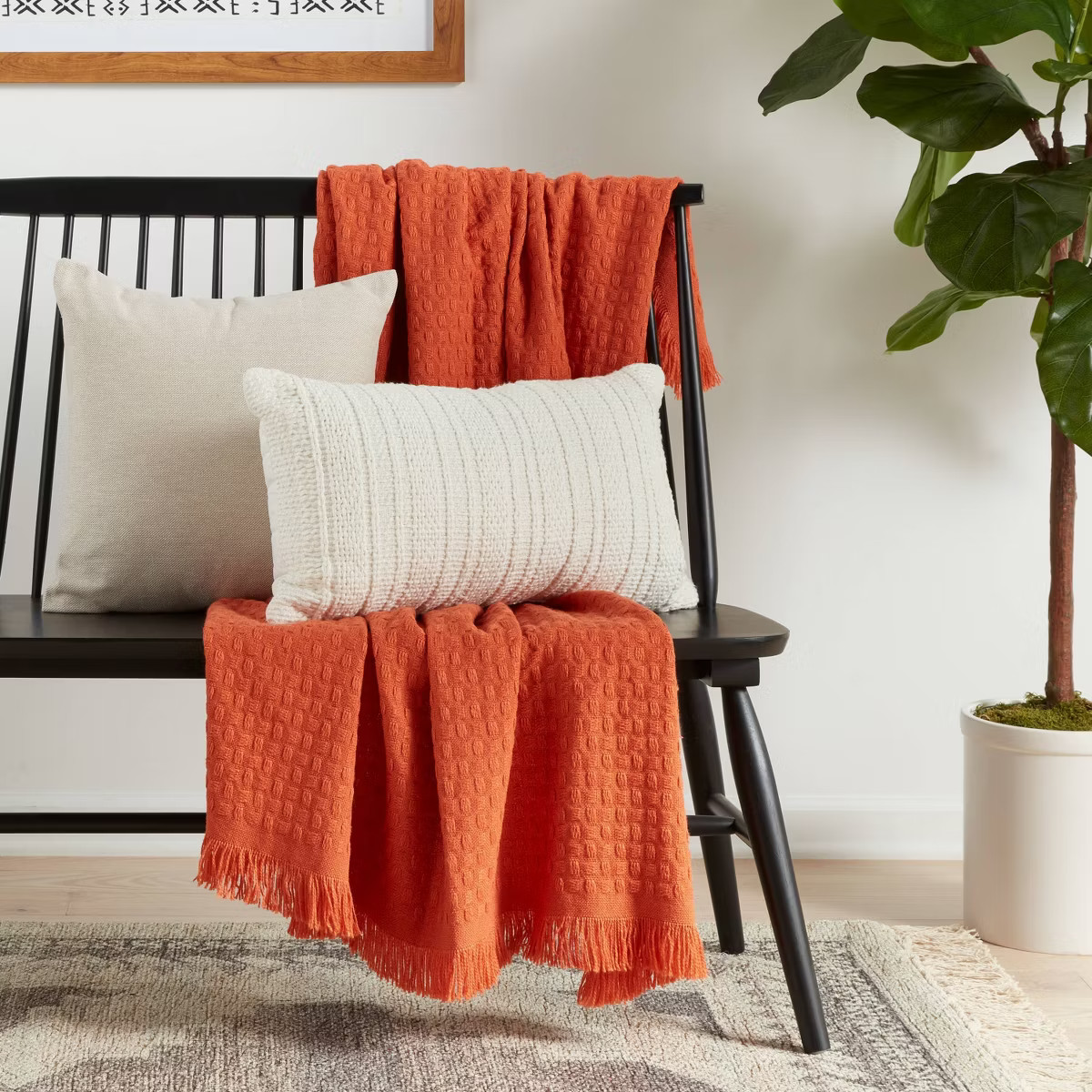 Oversized Textural Woven Throw Pillow Cream - Threshold™ | Target
