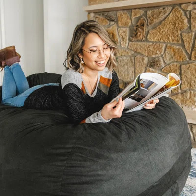Big Joe Extra Large Memory Foam Bean Bag Sofa with Soft Removable Cover | Wayfair North America