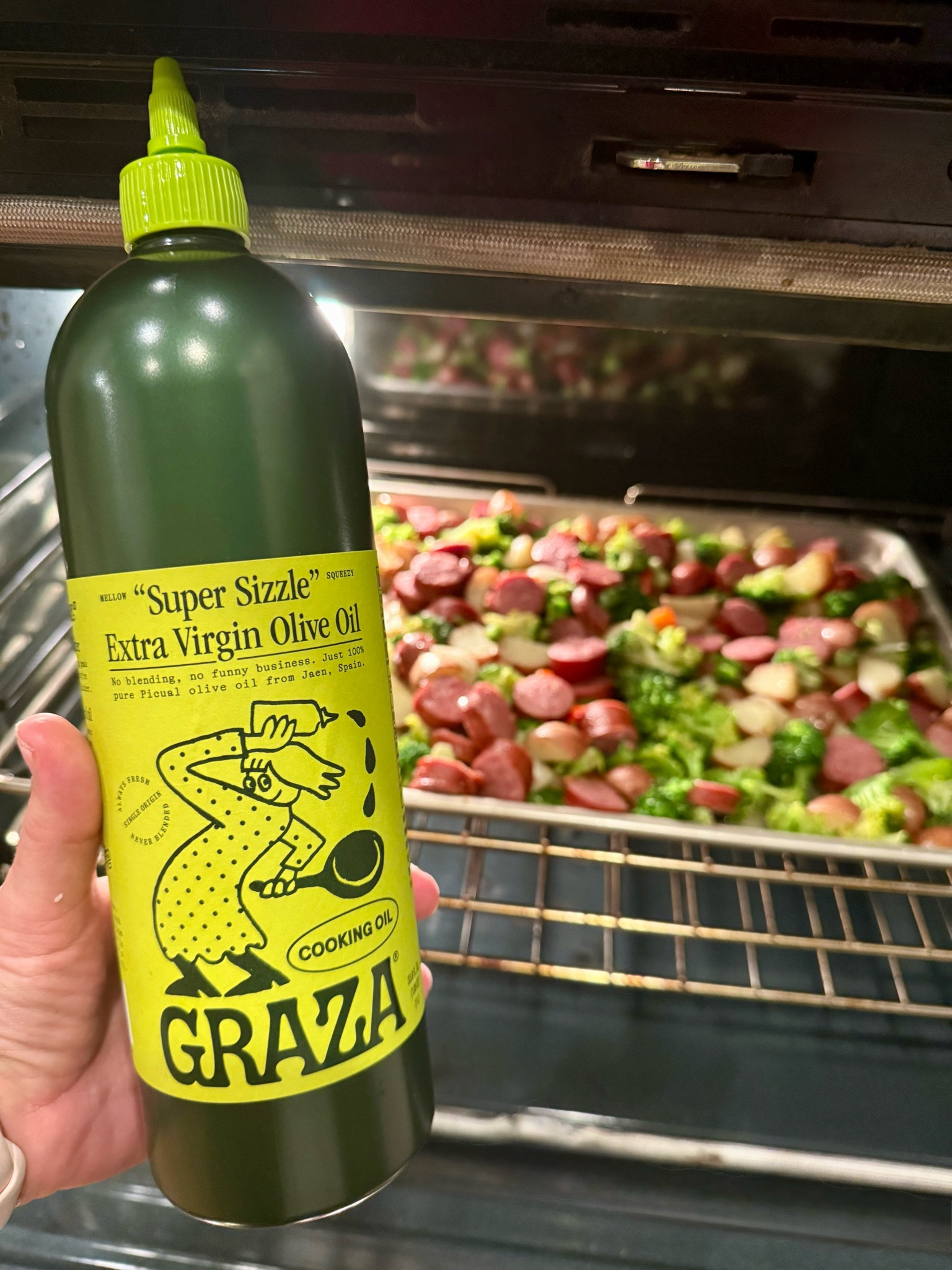 I made an easy sheet pan bake last night with one of my favorite olive oils, broccoli, sausage, potatoes, onion, and bell pepper! So easy and the boys love it!!!

#LTKKids #LTKFindsUnder50 #LTKFamily