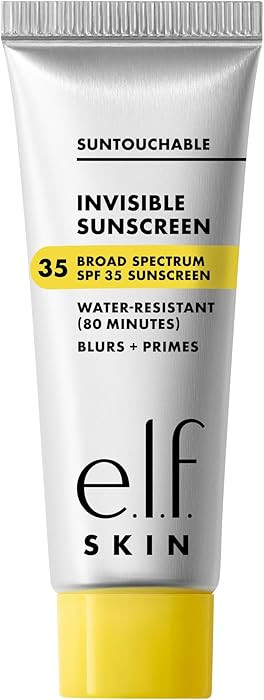 e.l.f. SKIN Suntouchable Invisible SPF 35 Mini, Lightweight, Gel-based Sunscreen For A Smooth Com... | Amazon (US)