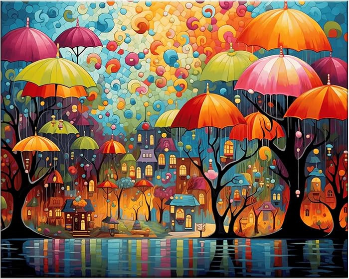 Number Artist Umbrella Park Paint by Numbers Kit for Adults Beginner \u2013 DIY Acrylic Painting ... | Amazon (US)