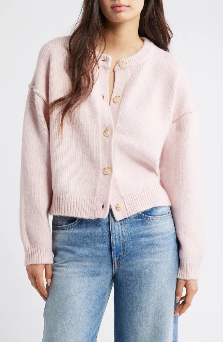 Topshop Exposed Seam Relaxed Fit Cardigan | Nordstrom | Nordstrom