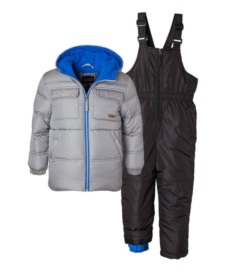 Gray & Blue Color Block Snowsuit - Infant, Toddler & Boys | Zulily