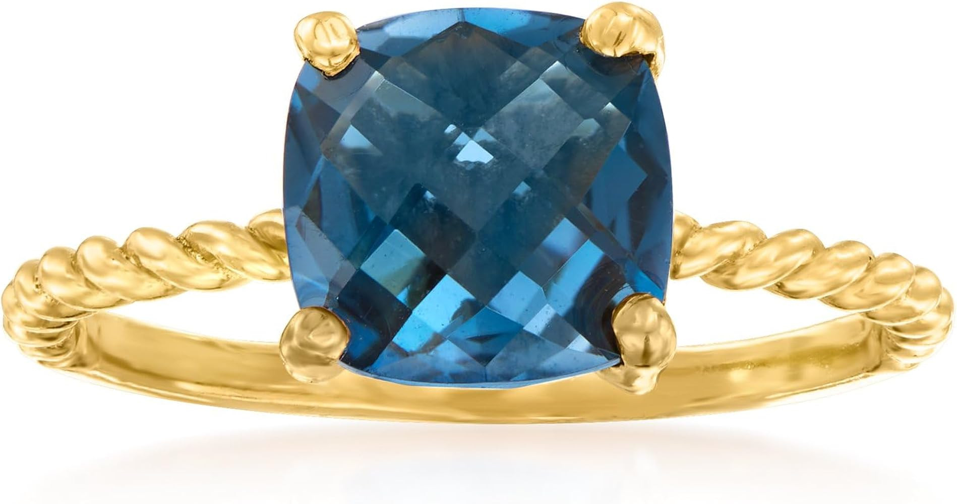 Ross-Simons 2.60 Carat London Blue Topaz Twisted Ring in 18kt Gold Over Sterling | Amazon (US)