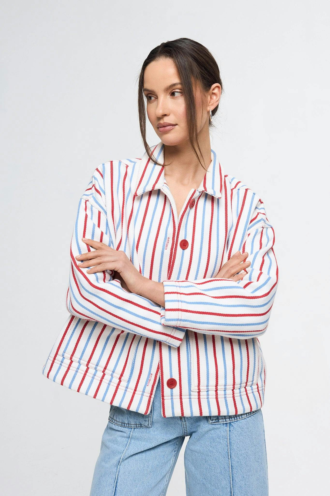 women's jacket - marina stripes | Maisonette