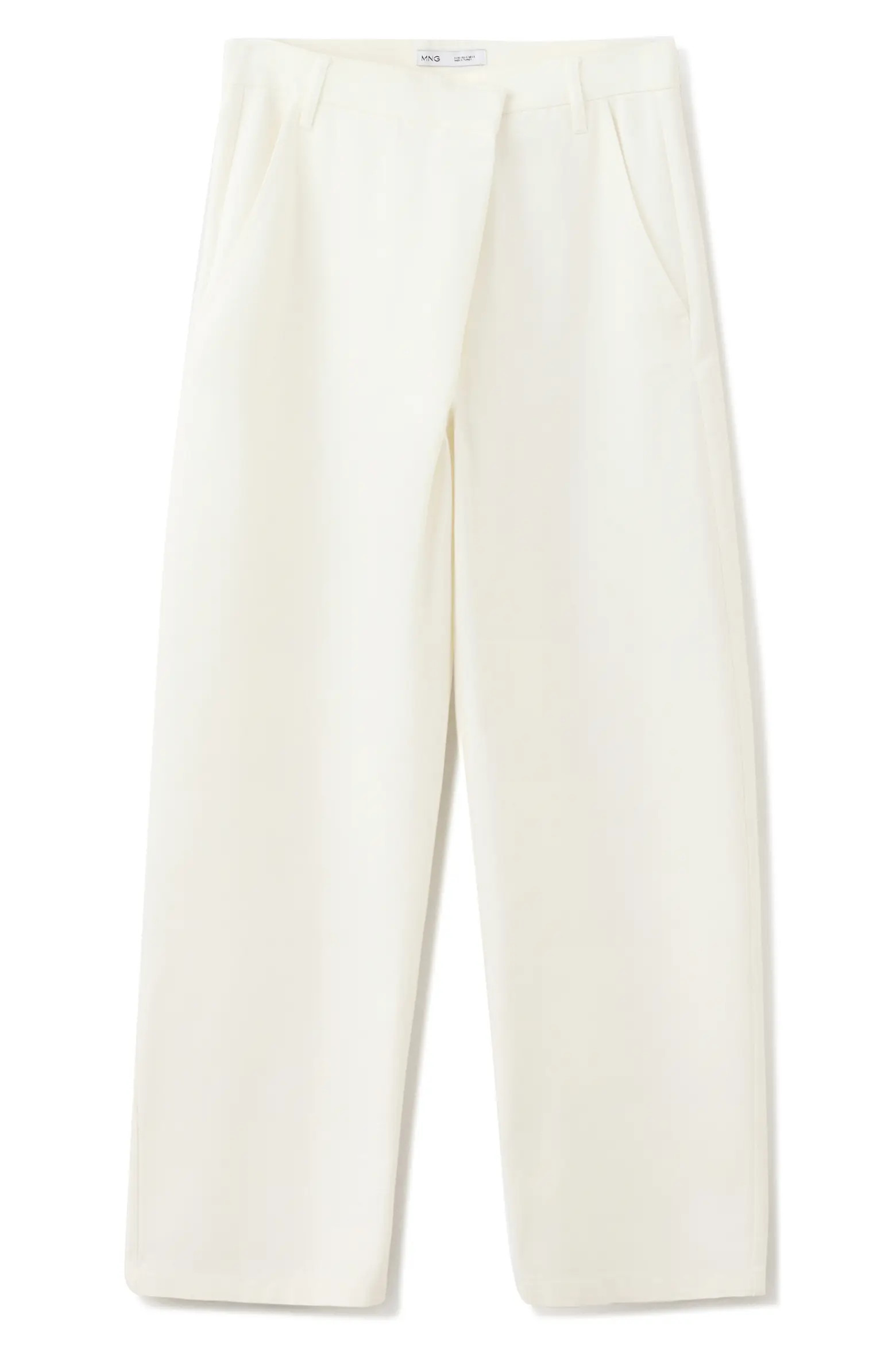 MANGO Asymmetrical Waistband Cotton Wide Leg Pants (Women) | Nordstrom | Nordstrom