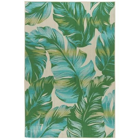 6 6 x9 6 White Tropical Palm Outdoor Area Rug | Walmart (US)