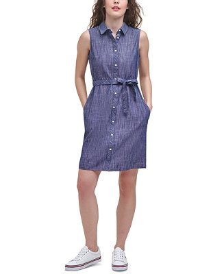 Cotton Chambray Shirtdress | Macys (US)