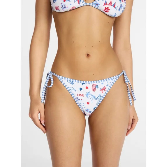 No Boundaries Celebration Print Reversible String Bikini Bottoms, Women's XXS-XXL | Walmart (US)