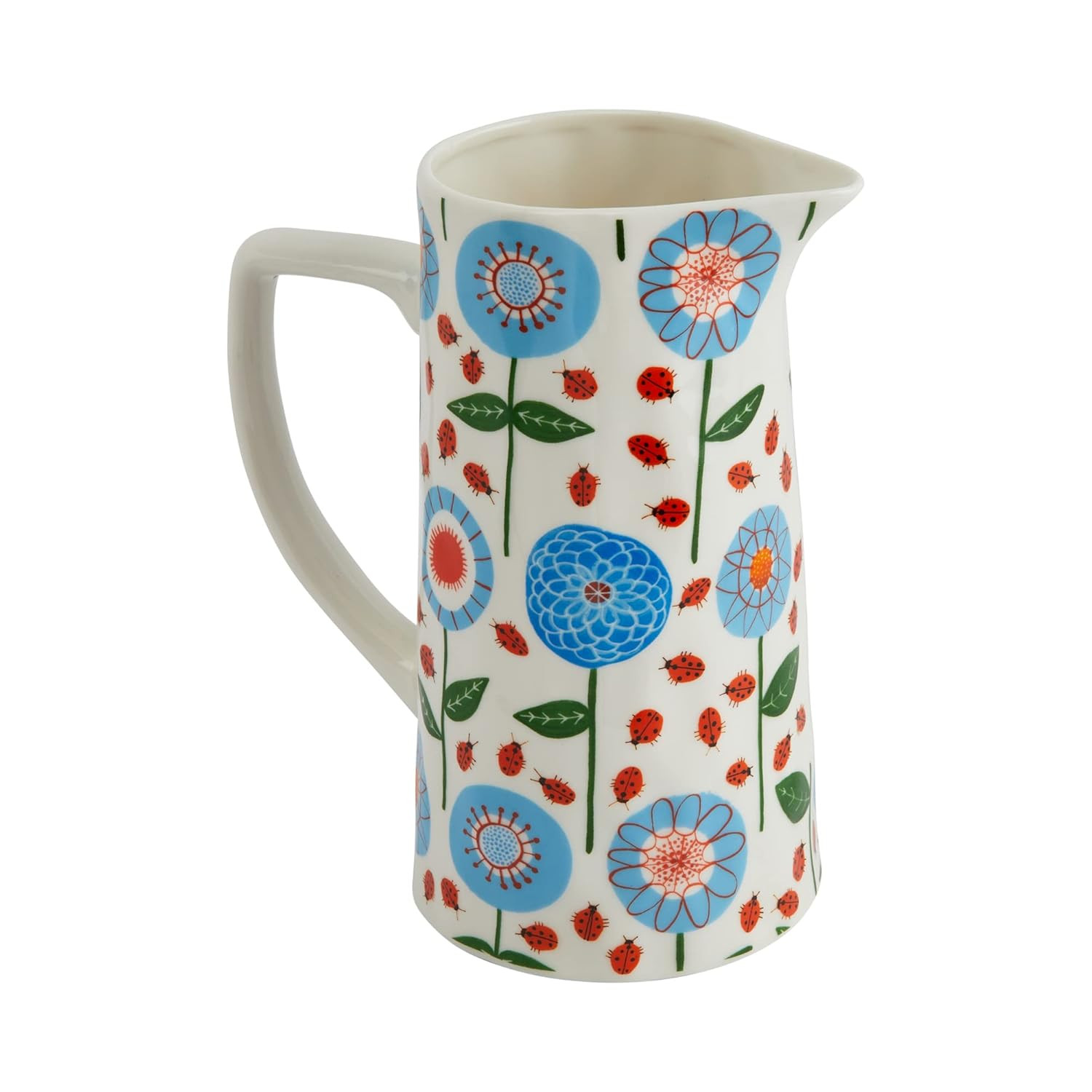 Creative Co-Op Cottagecore Stoneware Pitcher with Floral Design, Multicolor | Amazon (US)