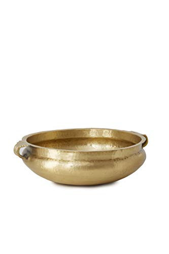 Serene Spaces Hammered Gold Handi Bowl - Brass Decorative Bowl for Diwali, Living Rooms, Weddings, Restaurants - 5.25" Tall, 15.75" Diameter - Fruit Bowl | Amazon (US)