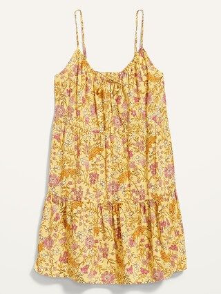 Sleeveless Tiered Floral-Print Mini Cami Swing Dress for Women | Old Navy (US)