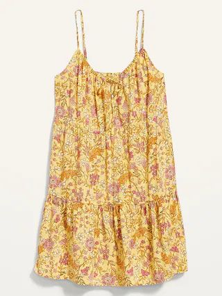 Sleeveless Tiered Floral-Print Mini Cami Swing Dress for Women | Old Navy (US)