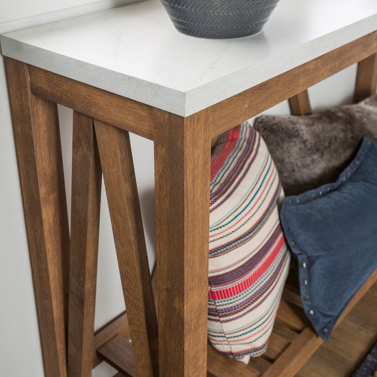 Walker Edison A-Frame Rustic Entry Console Table | Walmart (US)