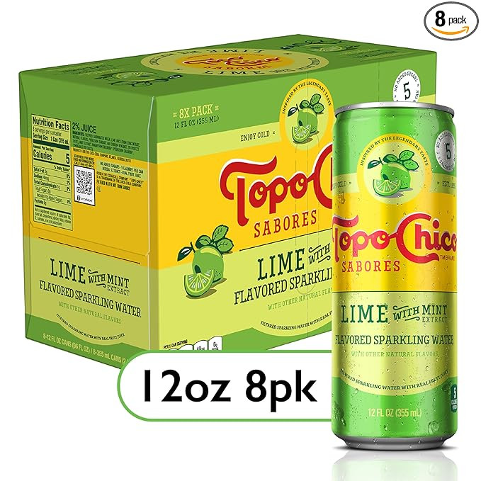 Topo Chico Sabores Lime with Mint Extract 12oz 8pk | Amazon (US)