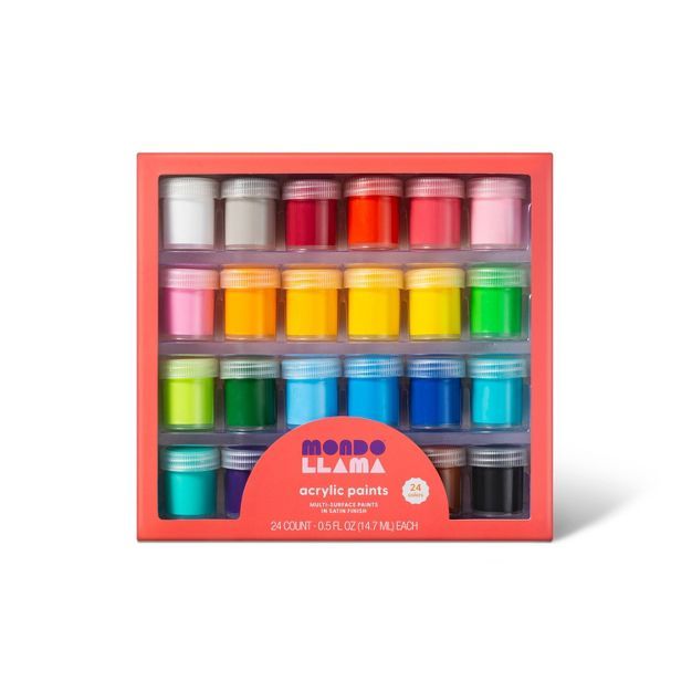 24ct Acrylic Paint Set Classic Colors - Mondo Llama&#8482; | Target