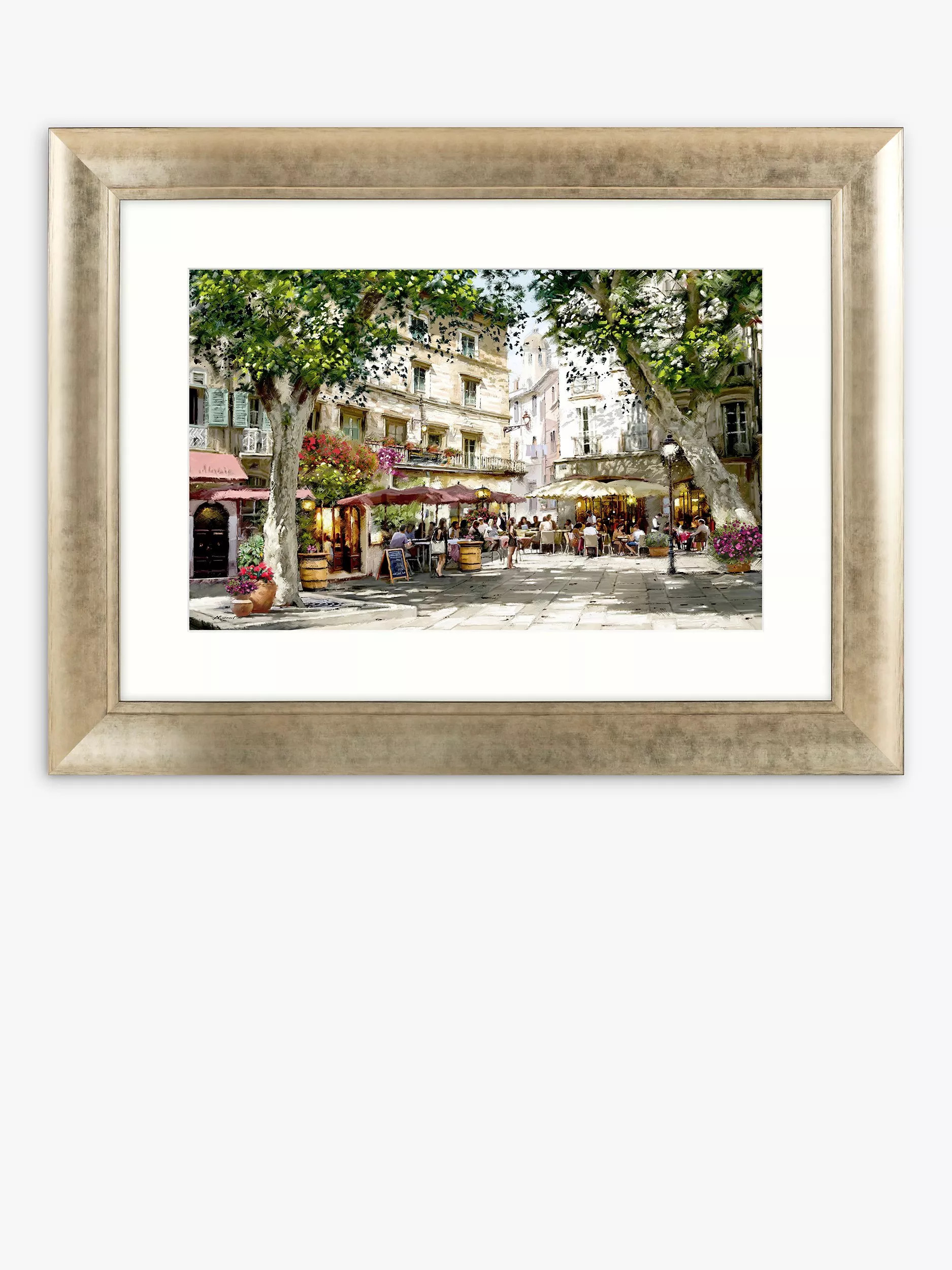 John Lewis Richard Macneil 'European Cafe Scene' Framed Print & Mount, 61.5 x 81.5cm, Multi | John Lewis (UK)