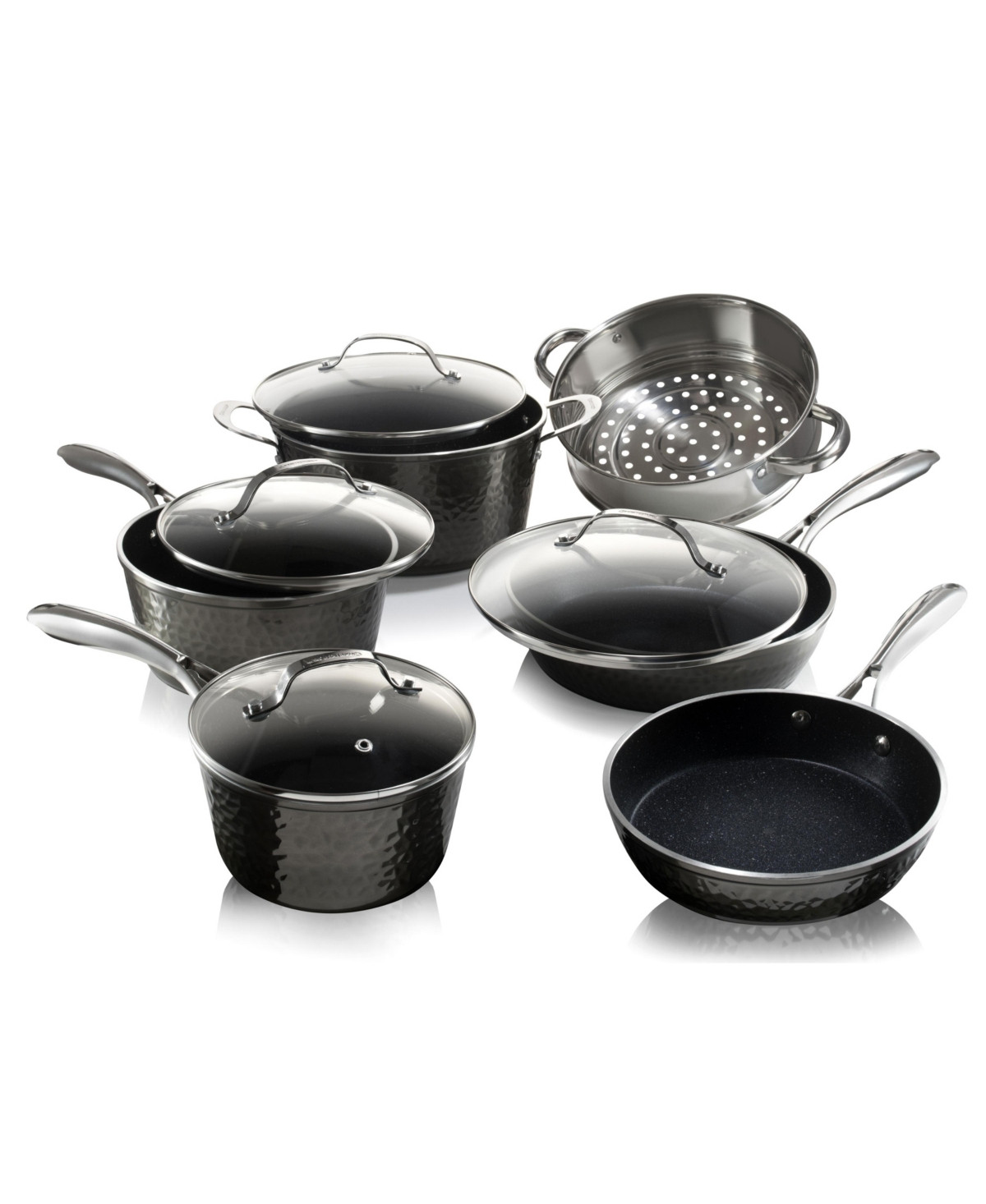 Granite Stone Hammered Titanium Coating 10-Pc. Cookware Set | Macys (US)