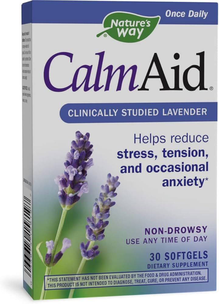 Nature's Way CalmAid, Non-Drowsy, Clinically Studied Lavender Supplement Helps Reduce Tension/Str... | Amazon (US)
