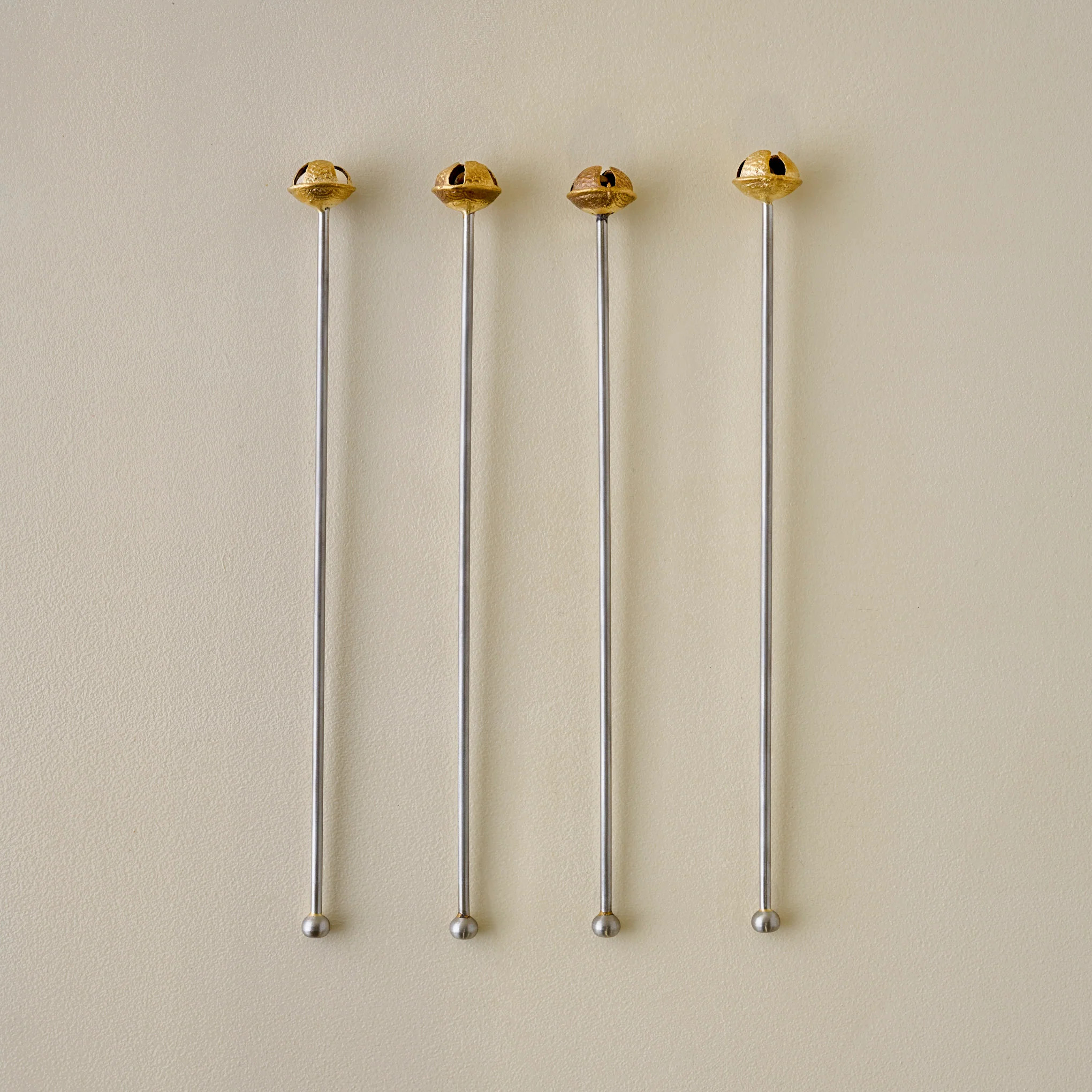 Brass Jingle Bell Cocktail Stirrers | Magnolia