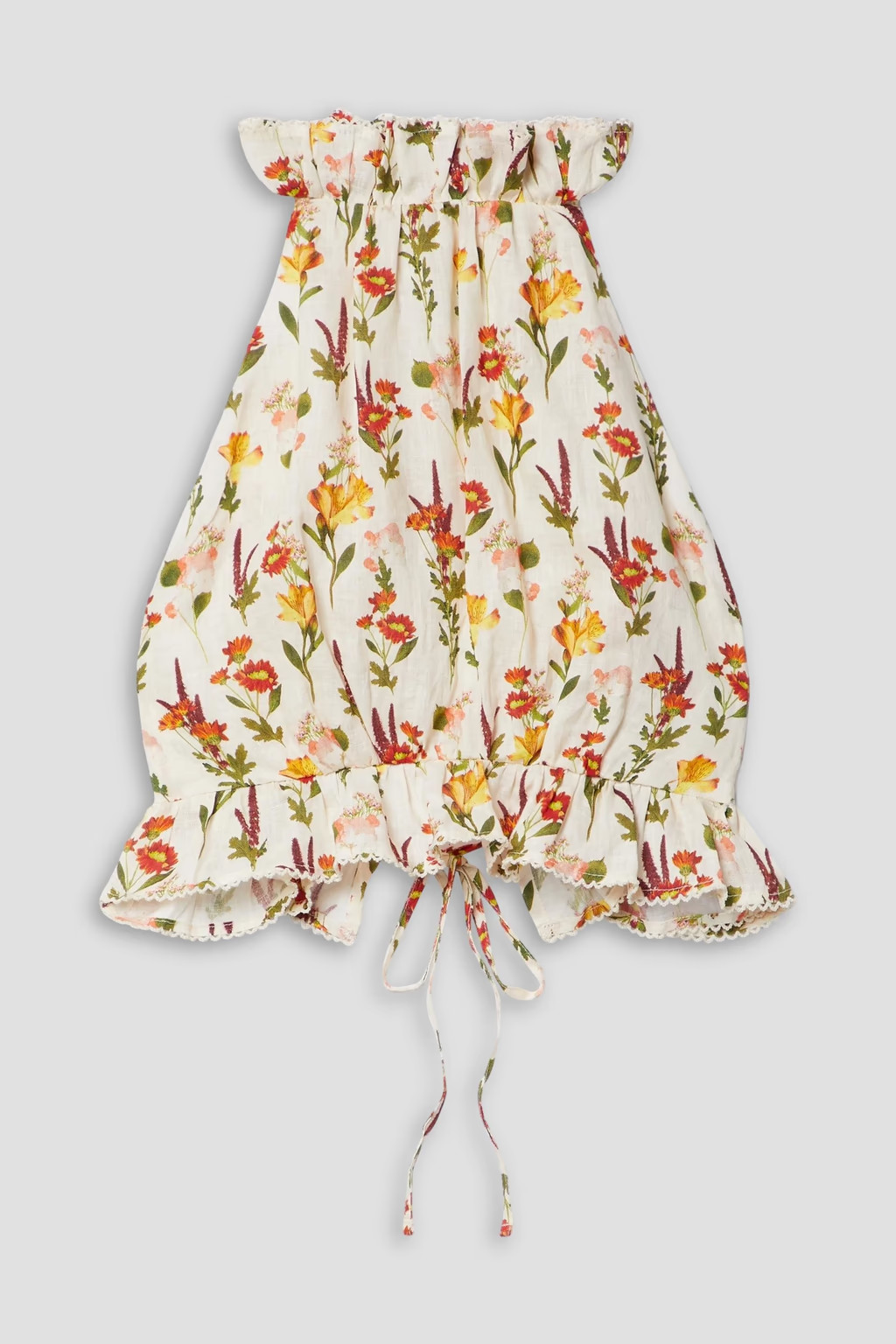 Nardo Clementina cropped floral-print linen-gauze halterneck top | The Outnet (US and CA)