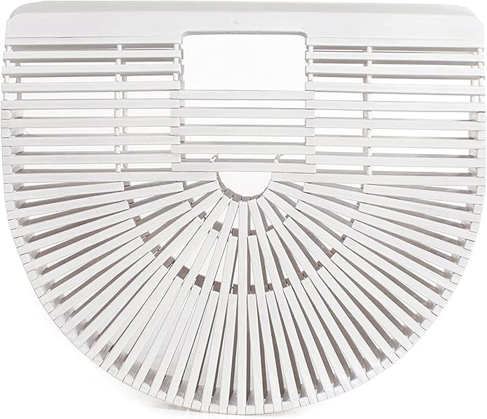 Women's Bamboo Handbag by Handmade Straw Bag,Tote Bamboo Purse Natural Basket Bag for Summer Beac... | Amazon (US)