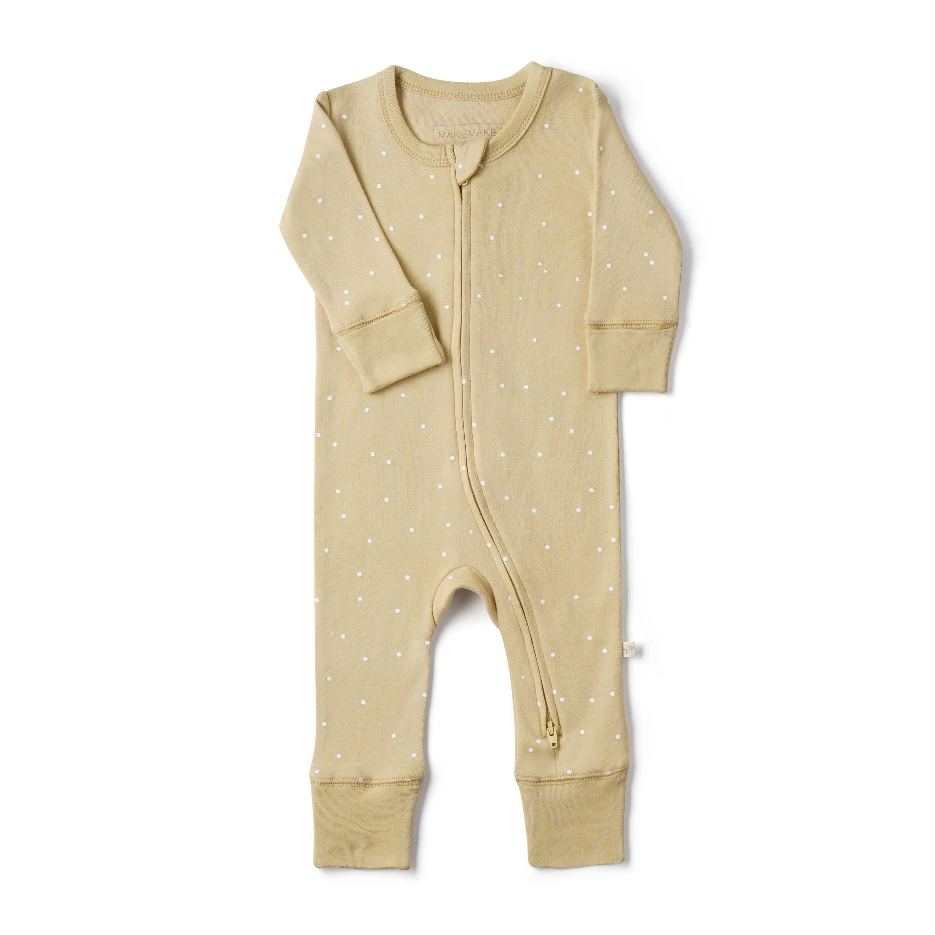 Organic Cotton 2-Way Zip Romper - Yellowstone | Makemake Organics | Makemake Organics