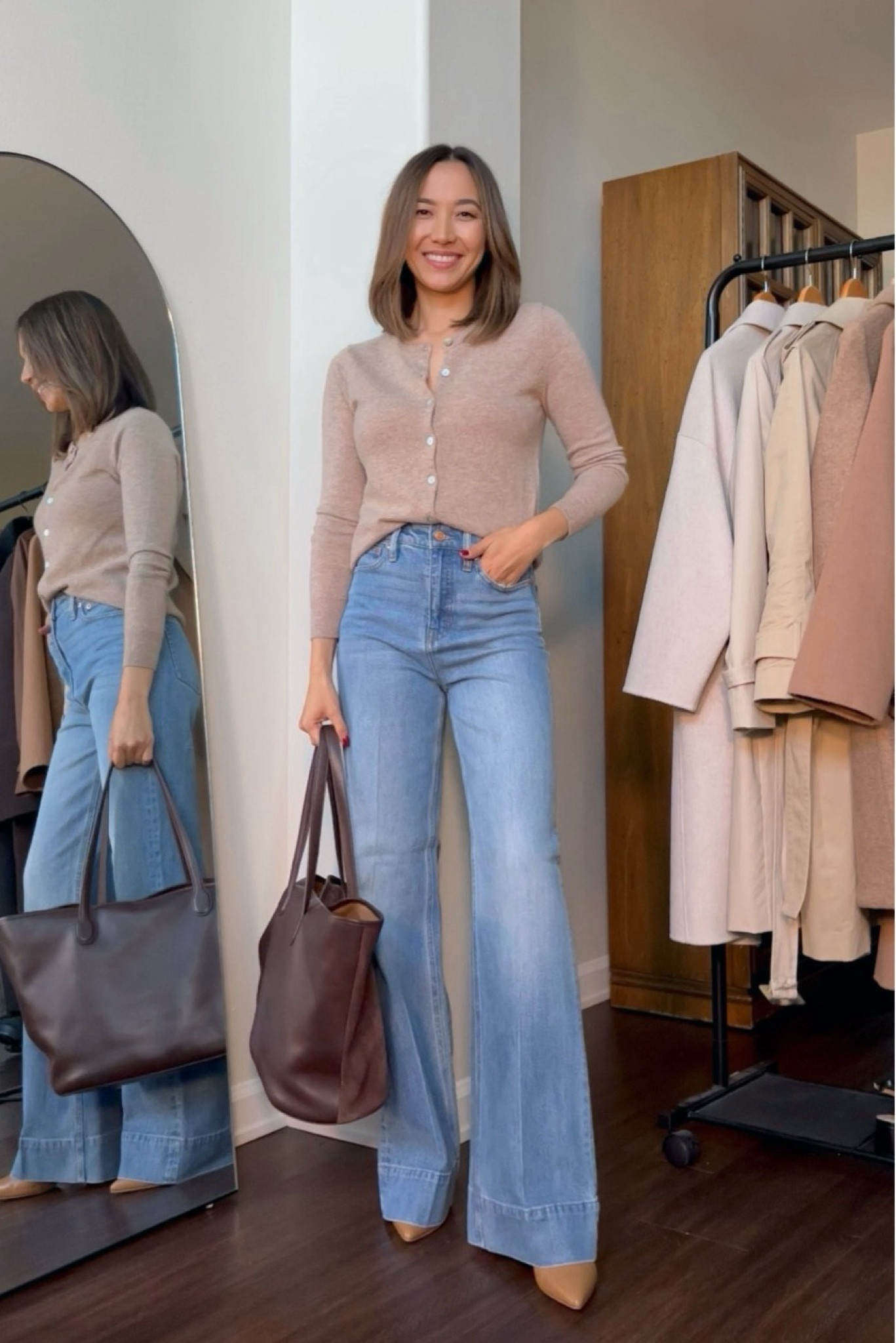 Fall workwear outfit

• cashmere cardigan - Quince, Under $75
• J.Crew denim trousers - I am wearing the regular length, but the petite length would have been better for My height of 5’4” 
• j.Crew tote bag - two sided (one side is suede and the other side is leather) 

Workwear / fall style / cardigan / wide leg jeans 


#LTKstyletip #LTKworkwear #LTKSeasonal