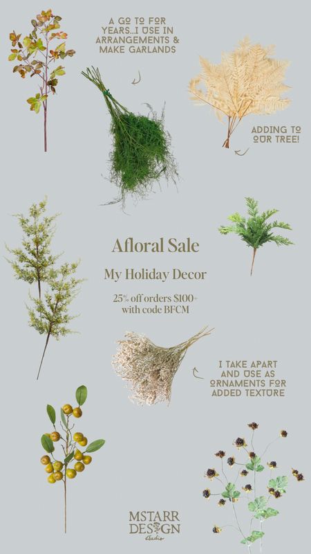 Final hours for Afloral’s Black Friday/Cyber Monday sale…25% off orders of $100+ with code BFCM. These are items I use in my own holiday decor! 

Christmas decor, faux florals, real touch greenery, artificial flowers, winter greenery  

#LTKHoliday #LTKhome #LTKsalealert
