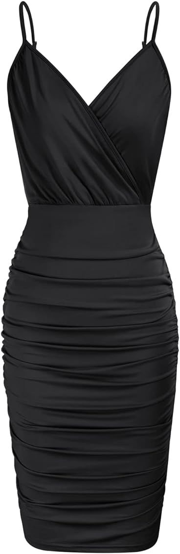 Women's Casual Party Classic Bodycon Ruched Sheath Dress | Amazon (US)