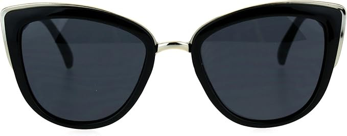 SA106 Runway Fashion Metal Bridge Trim Oversized Cat Eye Sunglasses | Amazon (US)