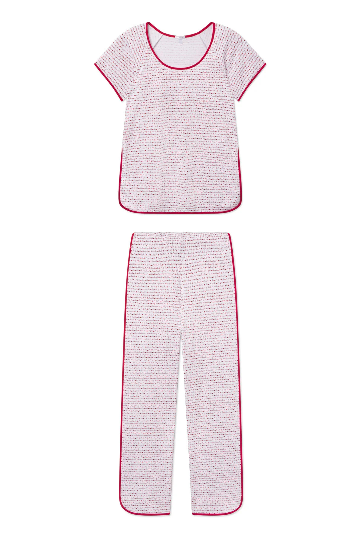 Pima Short-Long Set in Classic Red Garland | Lake Pajamas