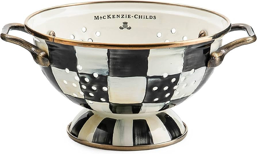 MacKenzie-Childs Courtly Check Enamel Colander, Kitchen Sink Strainer, Small | Amazon (US)