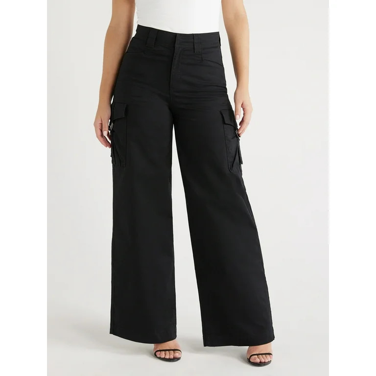 Sofia Jeans Women's Wide Leg Cargo Pants, 32" Inseam, Sizes 0-22 | Walmart (US)
