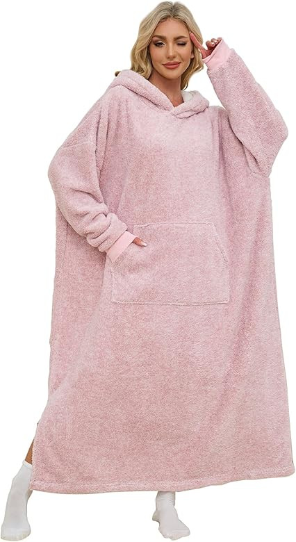 Snuggie blanket for adult, Wearable Blanket Hoodies for Women & Men Warm Cozy Sherpa Hooded Blank... | Amazon (US)