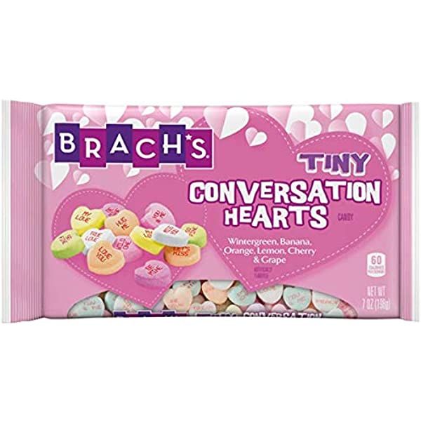 Brach's Tiny Conversation Hearts, Wintergreen, Banana, Orange, Lemon, Cherry, Grape, 14 Ounce | Amazon (US)